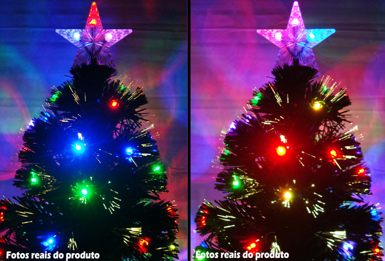 Árvore de Natal 1,20 Mts. com Fibra Ótica - 125 Galhos e Leds Coloridos Arvores  de Natal