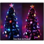 Árvore de Natal 90 cm com Fibras Óticas e Leds Coloridos + Enfeite de Acrílico