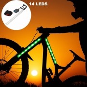 Barra Fita Led Luz Bike bicicleta + Controle Segurança noite VERDE CBRN14279