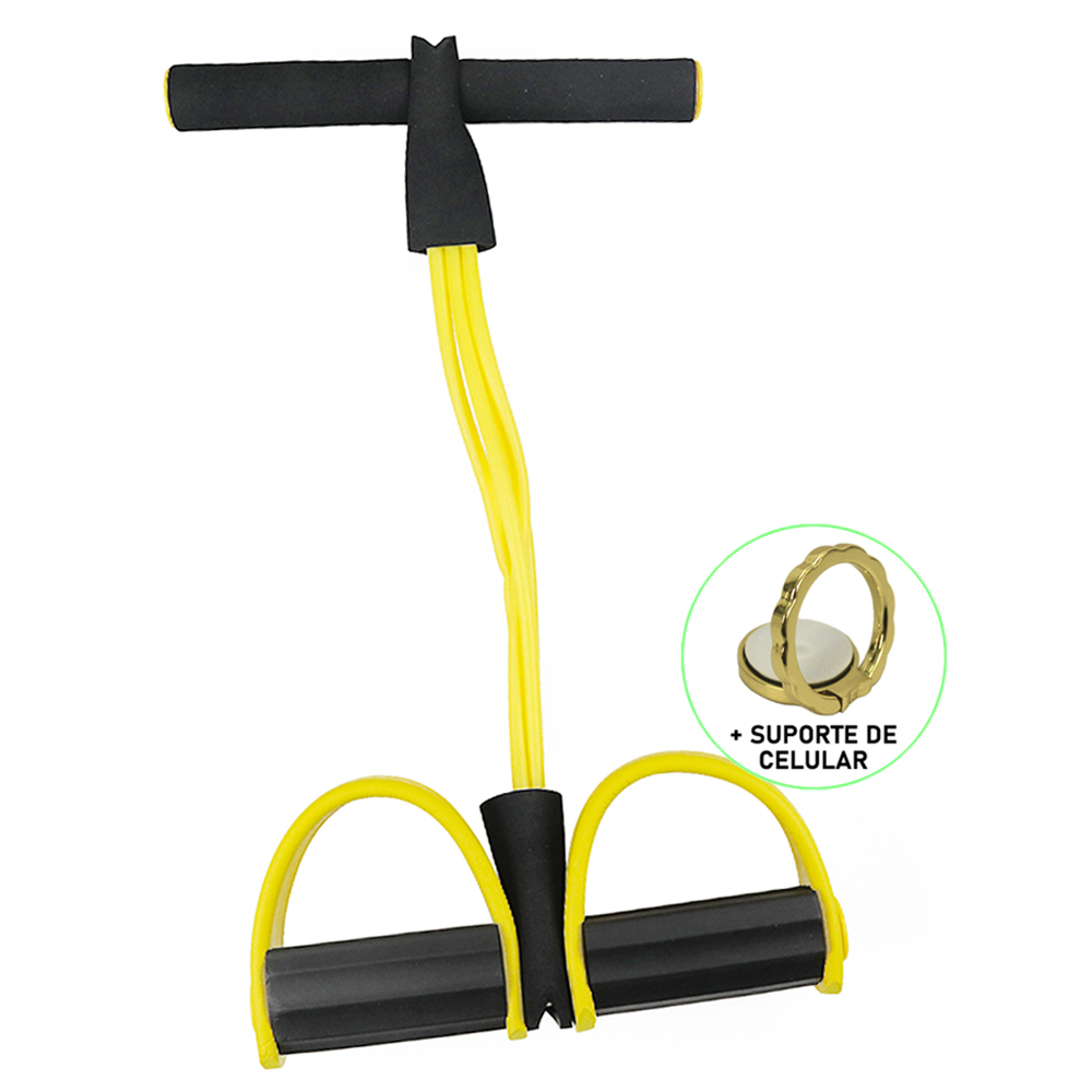 Extensor Elástico para Exercícios Pedal Amarelo + Suporte Celular CBRN14668