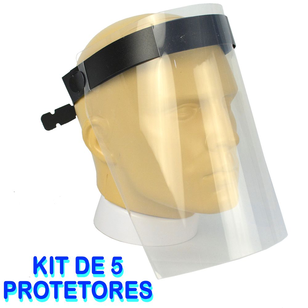 Mascara Protetor Facial Face Shield Ajustável KIT 5 Peças CBRN14033