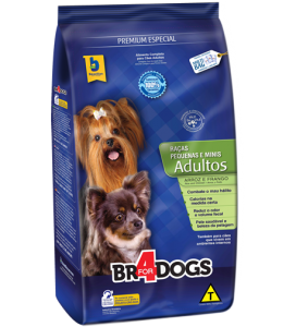 Ração Br4Dogs para Cães Adultos de Porte Mini e Pequeno Sabor Arroz e Frango - 10,1kg