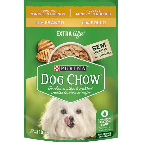 Dog Chow Sachê Frango ao Molho para Cães Adultos Raças Minis e Pequenas - 100g