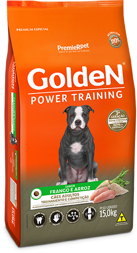 Golden Formula Power Training Cães Adultos Sabor Frango & Arroz - 15kg