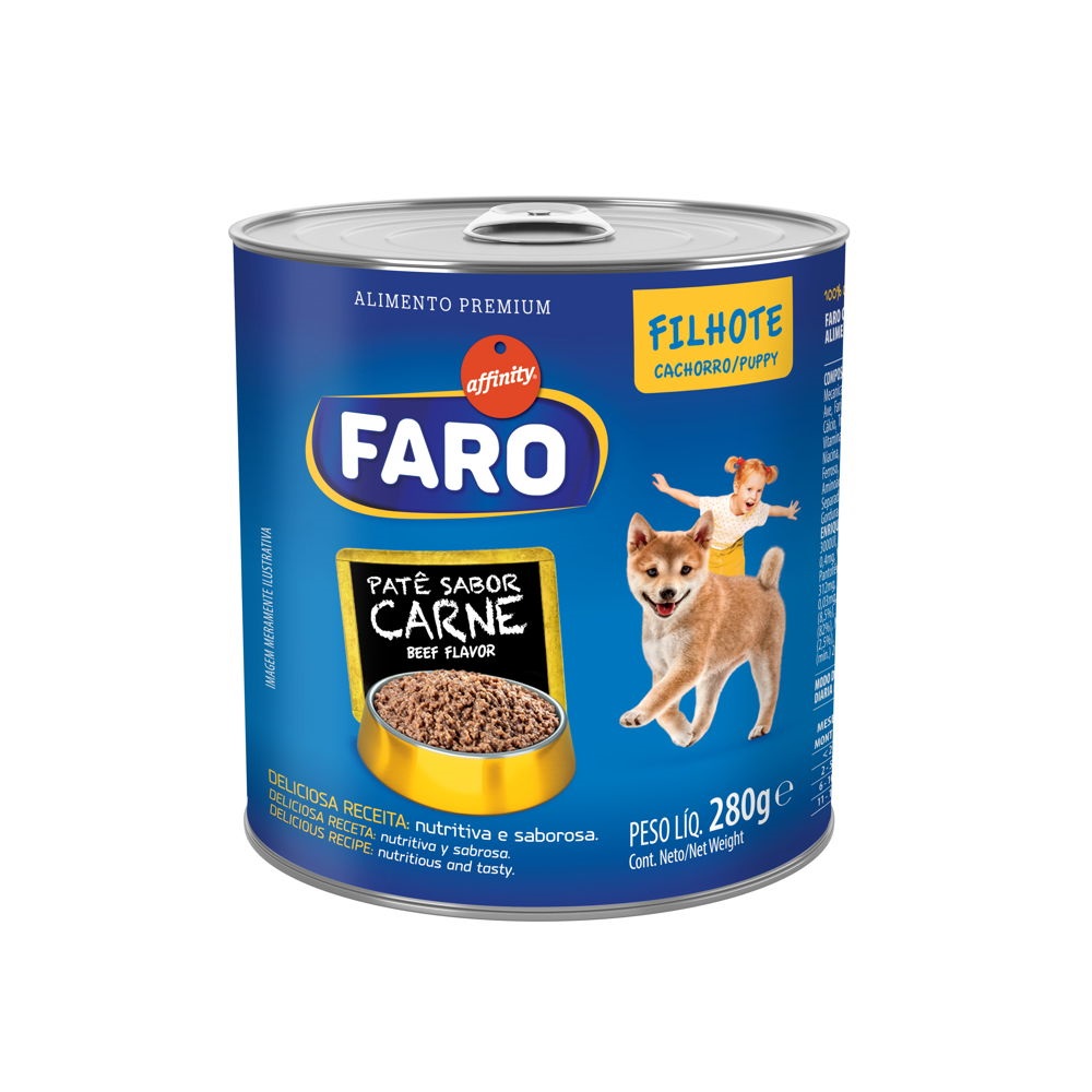 Patê Faro Cachorro Filhote Sabor Carne - 280g
