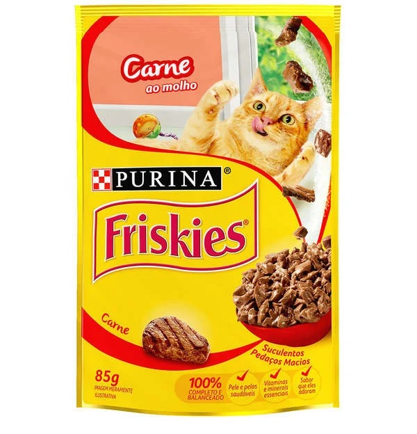 Purina Friskies Sachê Carne ao Molho para Gatos - 85g