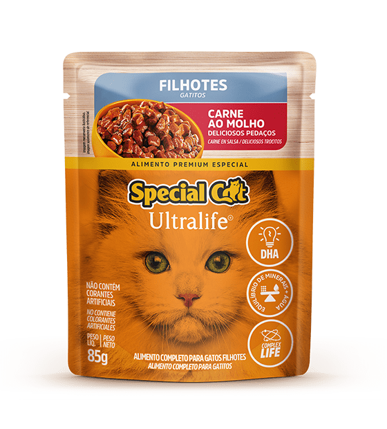 Sachê Special Cat Ultralife Filhotes Sabor Carne 85g