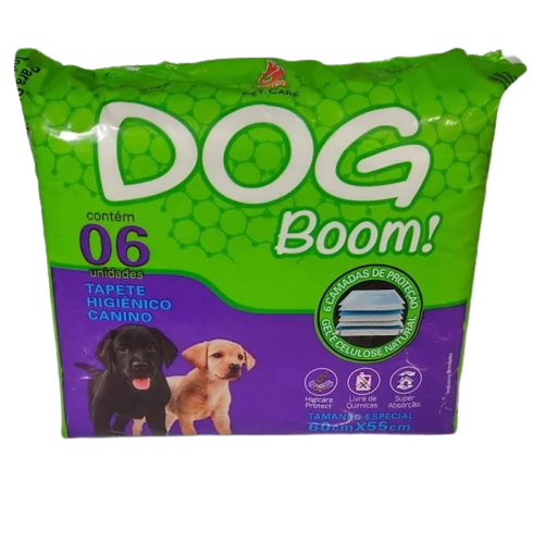 Tapete Higienico Para Caes 60x55 Dog Boom 6 unidades
