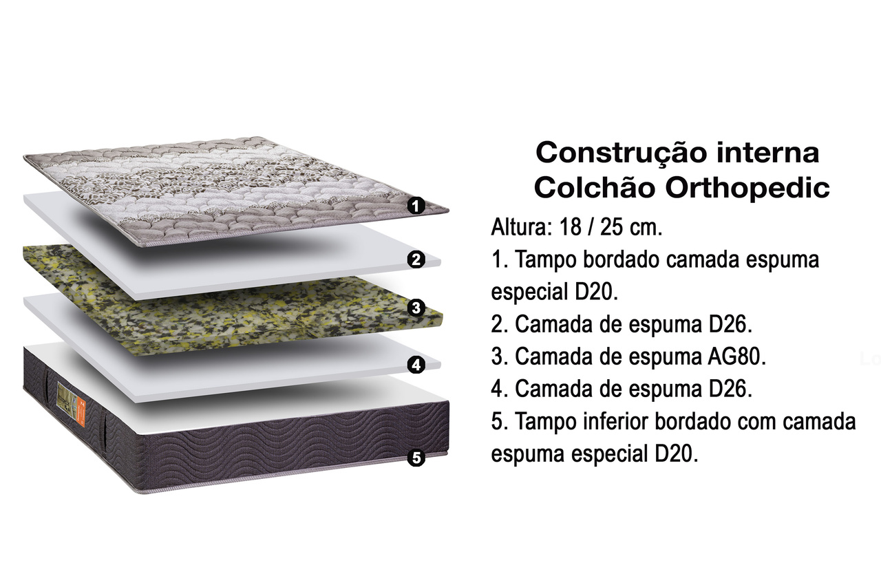 COLCHÃO D60 88X188 ORTHOPEDIC