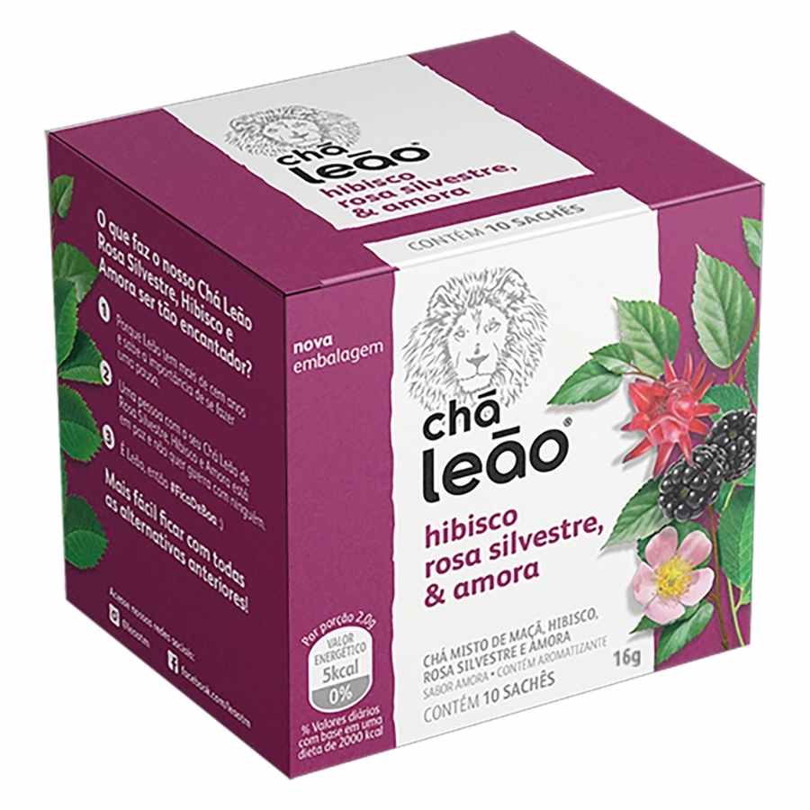 Chá de Hibisco, Amora, Rosas Silvestre com 10 UN Leão