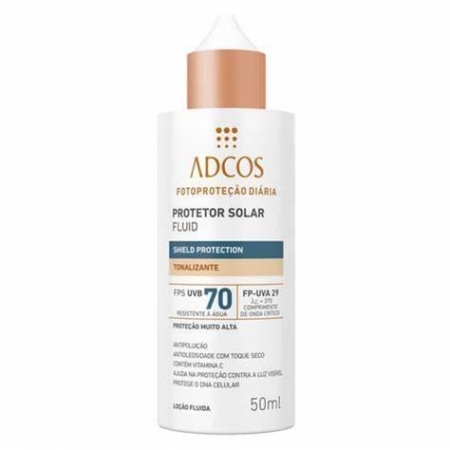 Adcos protetor solar fluid incolor fps 70 40ml vit c+ácido hialurônico