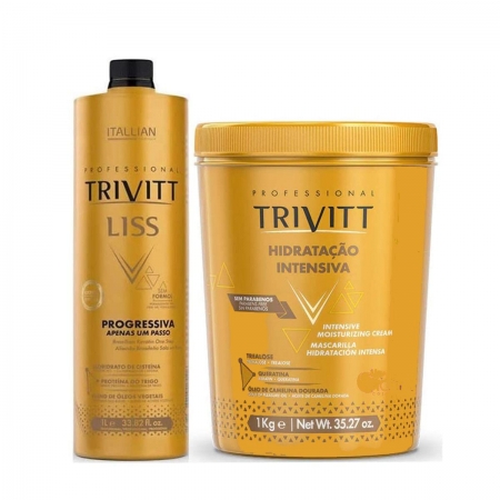 Kit Trivitt Liss Escova Progressiva 1L e Máscara Hidratação 1kg