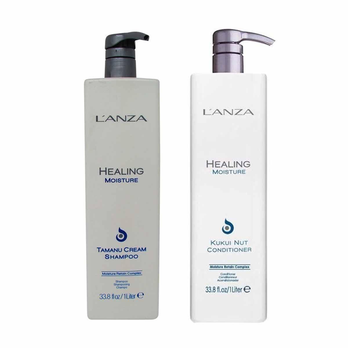 Kit Lanza Healing Moisture Tamanu Cream Sh 1 litro e Cond 1 Litro