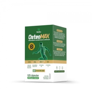 OsteoMax 120caps Calcio Magnésio Vit k2 MK-7 Vit D3 Saúde dos ossos
