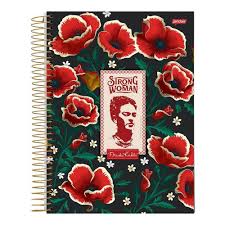 Caderno Jandaia 1X1 Frida Kahlo Espiral 96 folhas
