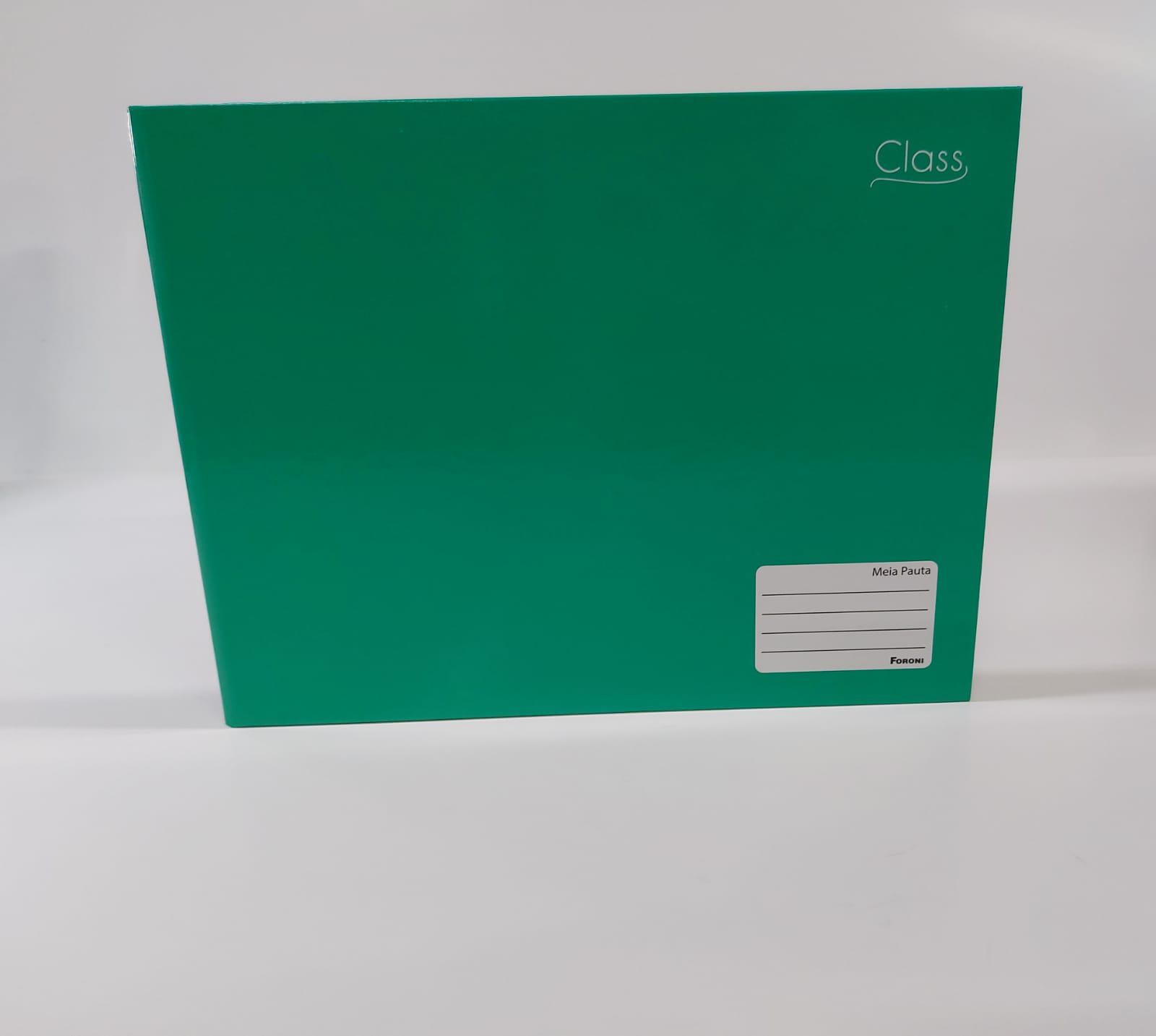 Caderno meia pauta Foroni class brochura verde 96 folhas