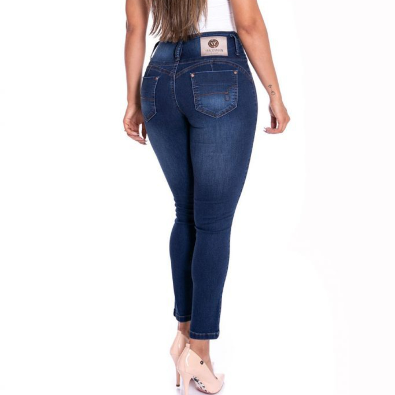 Calça Jeans Feminina Cintura Alta Cigarrete Spaço Vagun Linha Confort