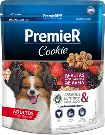 Biscoito Premier Cookie para Cães Adultos Sabor Frutas Vermelhas e Aveia - 250g