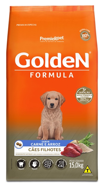 Ração Golden Formula Cães Filhotes Carne e Arroz - 15kg