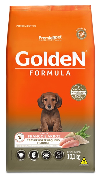 Ração Golden Fórmula Mini Bits Cães Filhotes de Pequeno Porte Sabor Frango e Arroz  - 10,1kg
