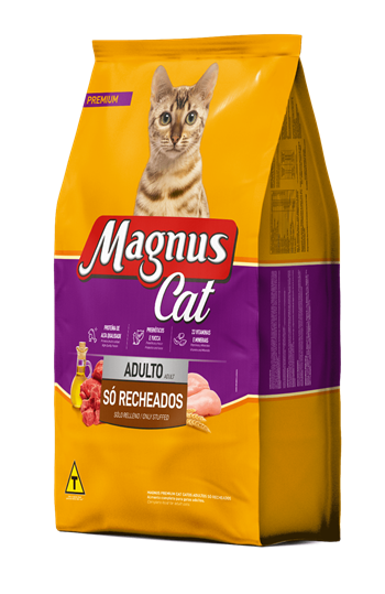Ração Magnus Cat Premium Só Recheados para Gatos Adultos - 15Kg
