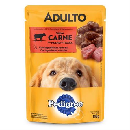 Ração Úmida Pedigree Sachê Carne ao Molho para Cães Adultos - 100g