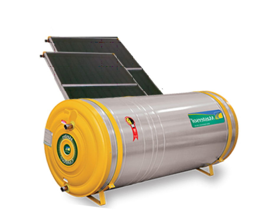 Kit Boiler para Aquecedor Solar 400L Inox 304 Baixa Pressão Nivel e 2 Coletores Solar Master Confort 2,00x0,90m - Mastersol