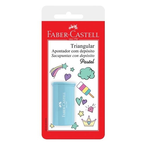 Apontador Com Deposito Faber-castell Triangular Tons Pastel