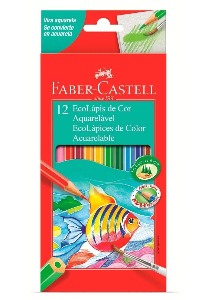 Ecolapis Cor C/12 Cores Aquarelavel - Faber Castell