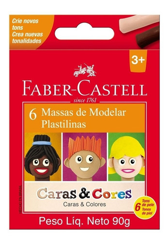 Massa De Modelar Faber Castell Com 06 Cores - Caras & Cores