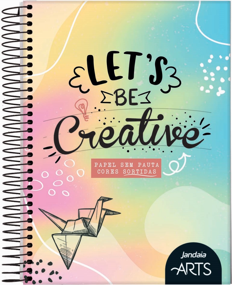 Schetchbook Let's Be Creative Folhas Coloridas Jandaia
