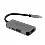 Hub USB-C Mini - Adaptador 3 em 1: HDMI, USB, USB-C