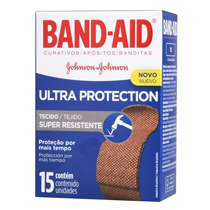 Curativos Band-Aid Ultra Protection Super Resistente com 15 unidades