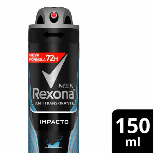 Desodorante Rexona Men Impacto Antitranspirante Aerosol Sem Álcool com 150ml