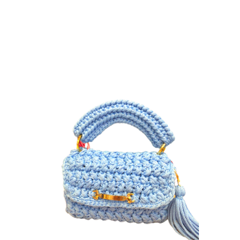Bolsa de Crochê  Pequena Azul