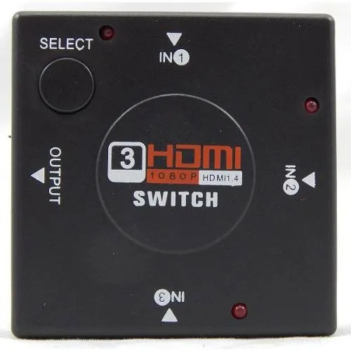 Chave Seletora Switch Hub Hdmi 3 Entradas X 1 Saida