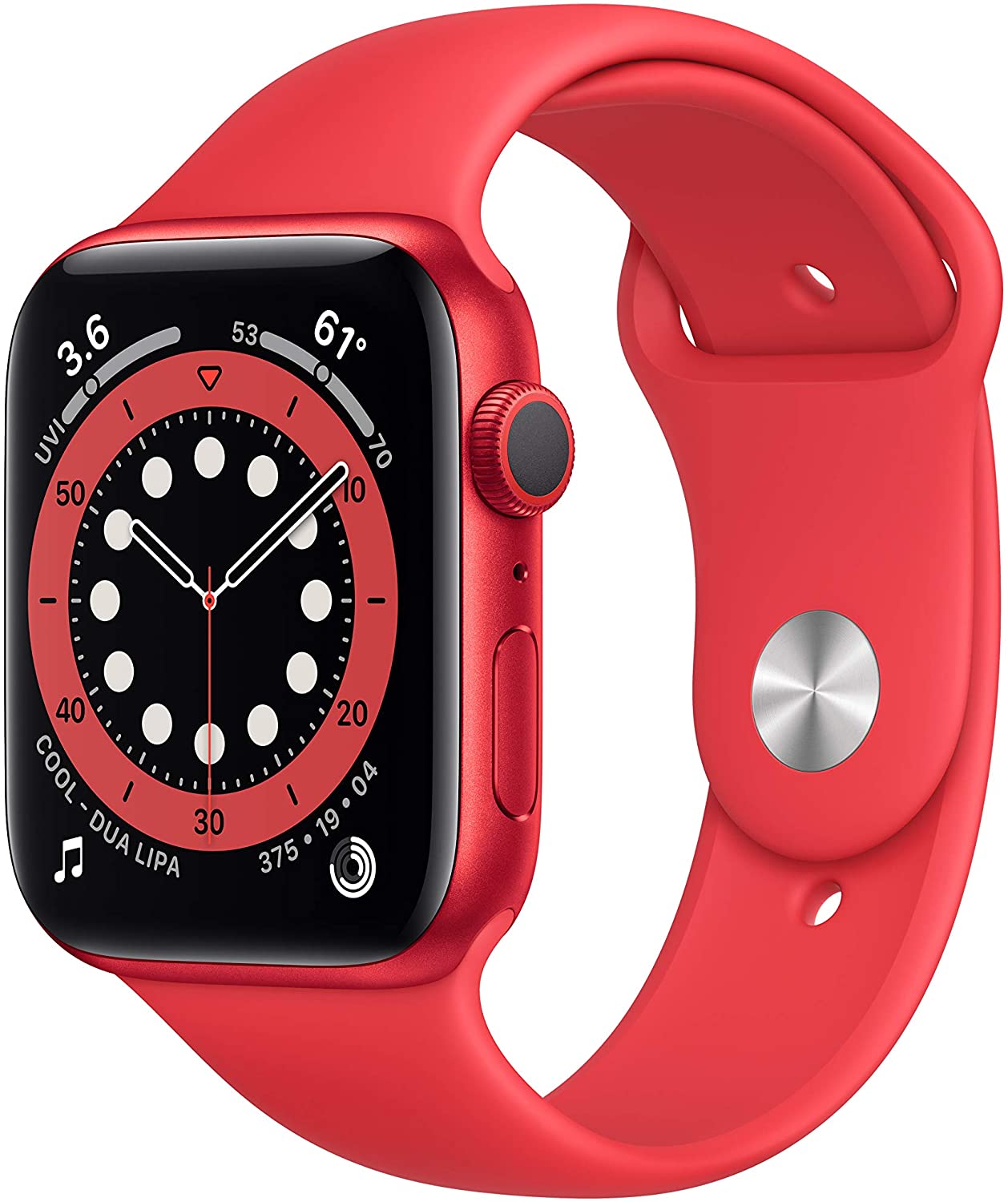 Apple Watch Series 6 Aluminum Case Com Red Sport Band 44mm (GPS) Com Oximetro Pulseira Esportiva  (A2292)