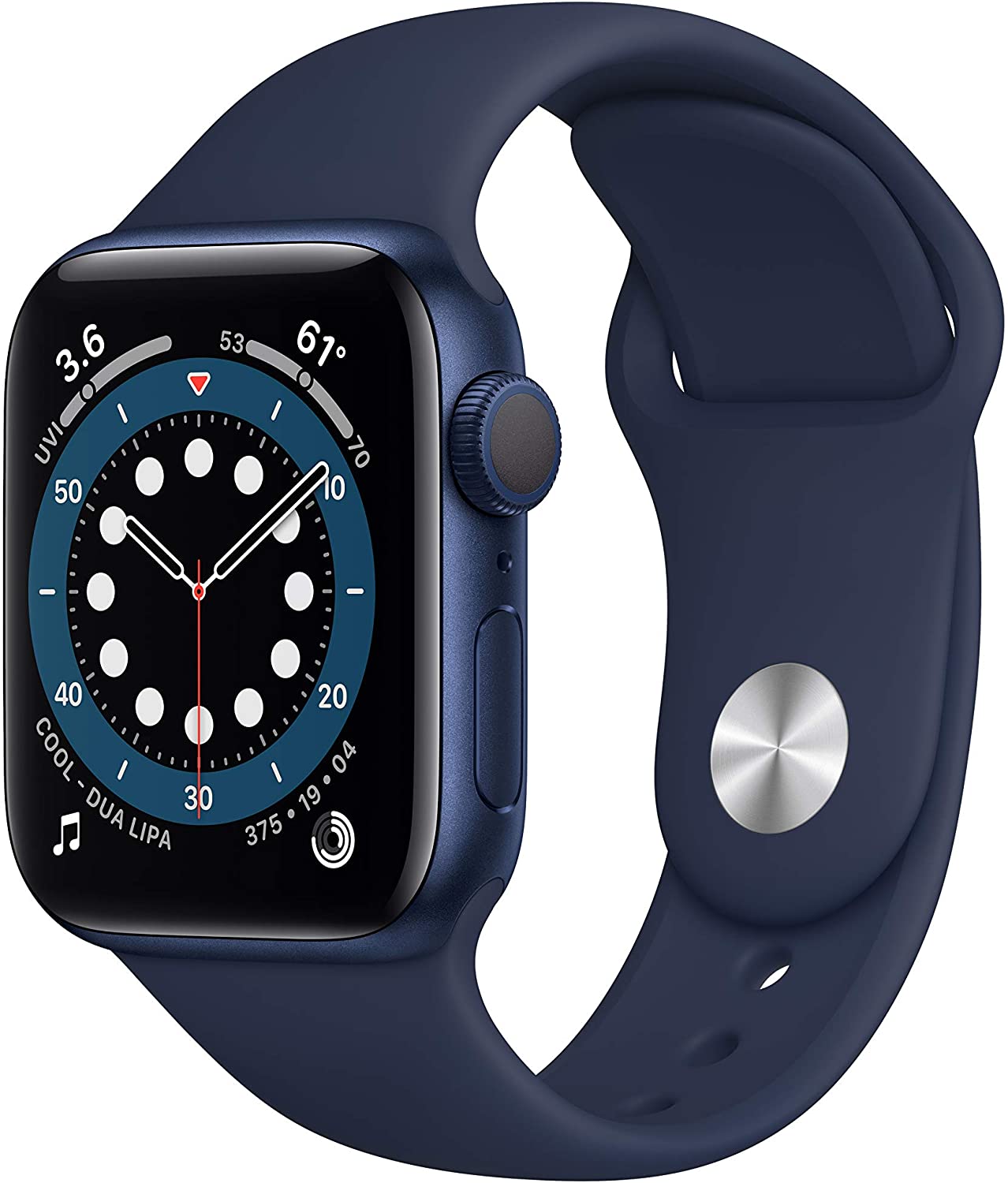 Apple  Watch Series 6 Blue Aluminum Case Deep Navy Sport Band 44mm (GPS) Pulseira Esportiva Azul Marinho (A2292) 