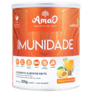 Imunidade Em Pó 300g Amao Nutrition Sabor: Maracujá C/ Capim Cidreira