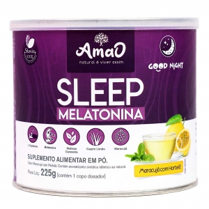 Sleep Melatonina 225g Amao Nutrition Sabor: Maracujá C/ Hortelã