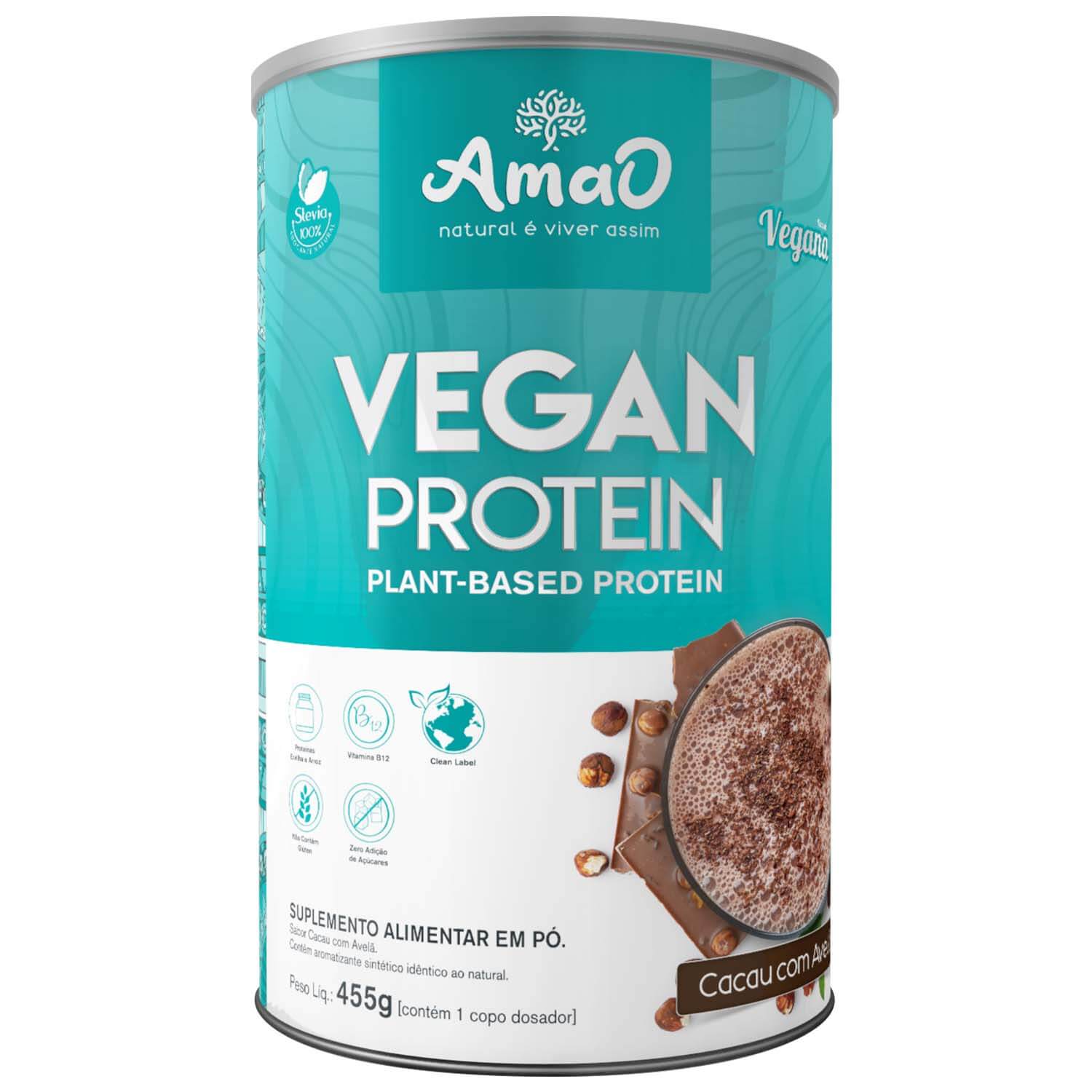 Vegan Protein 455g - Cacau c/ Avelã