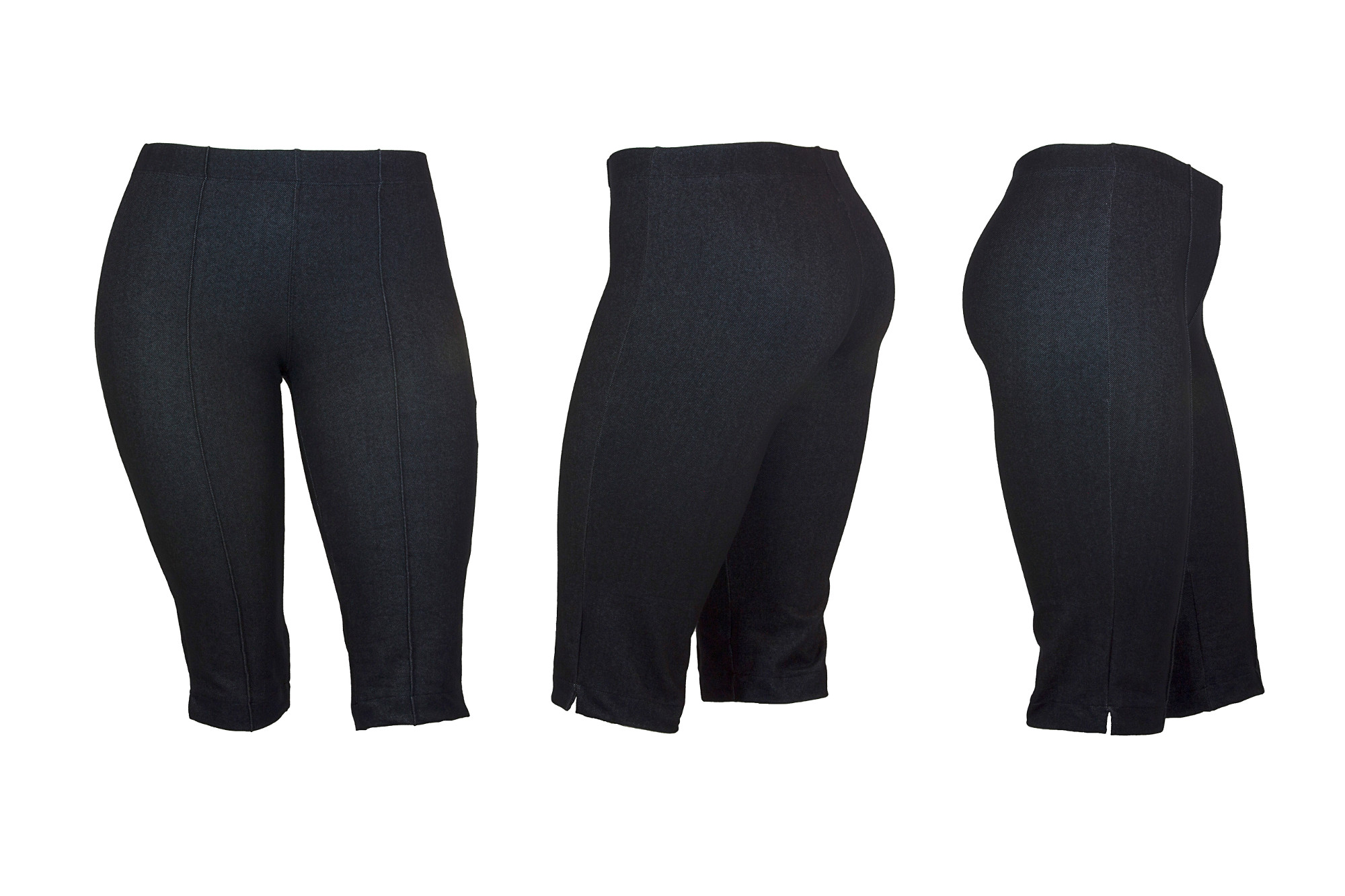 BN.02 - Bermuda social com friso/nervura vertical e abert. lateral Tec Cotton Jeans