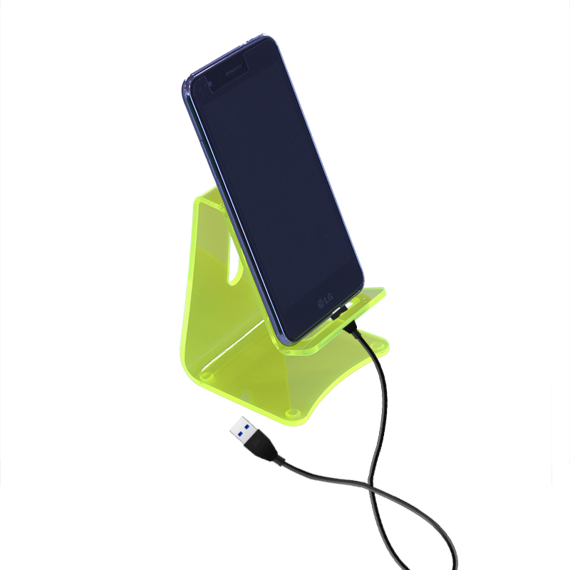 Suporte de Celular em Acrílico - Porta Celular Verde Neon