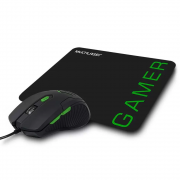 Combo Mouse 3200dpi e Mousepad Gamer Verde - MO273
