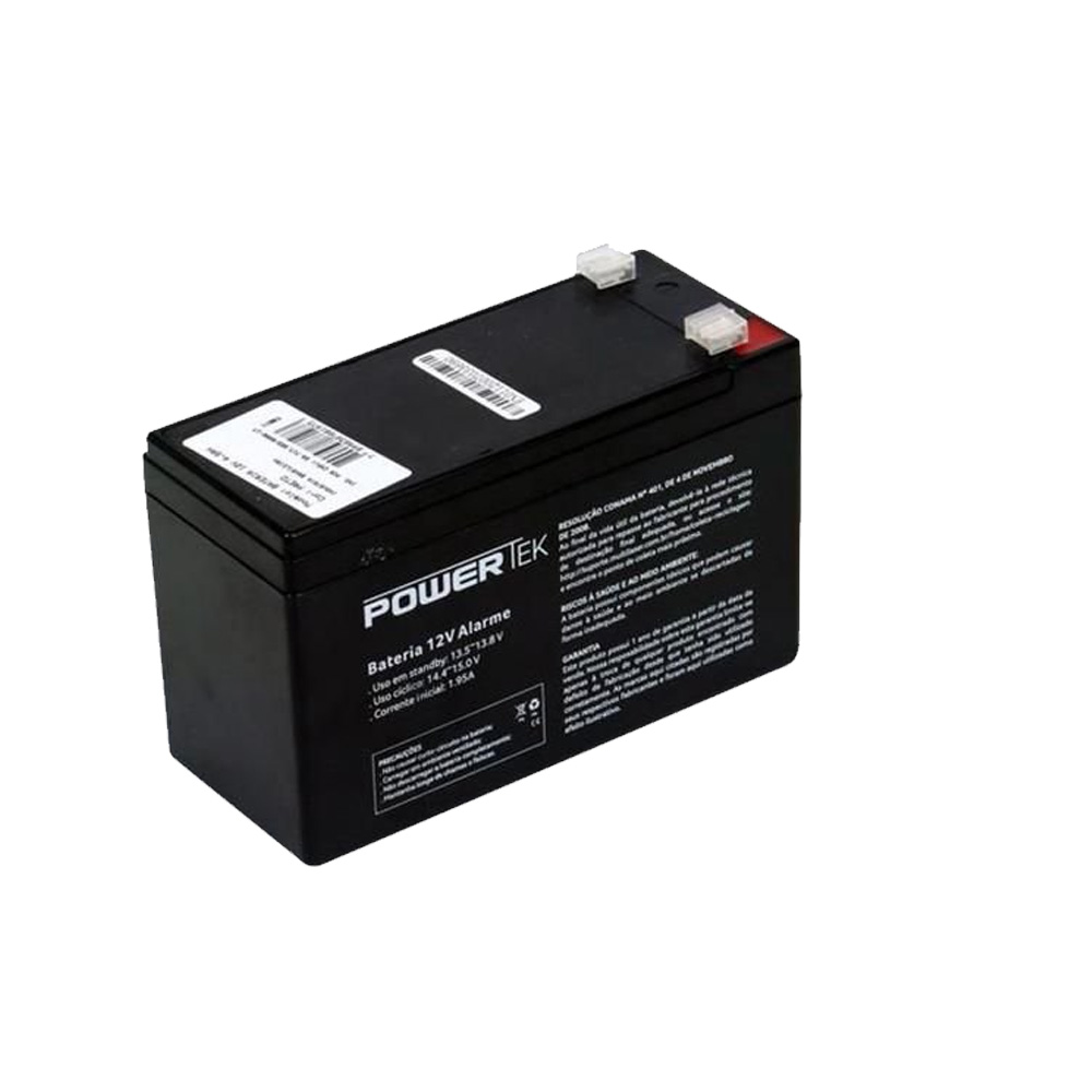 Bateria Powertek 12V - 3,5AH - Alarme e Cerca Eletrica - EN011  - Districomp Distribuidora