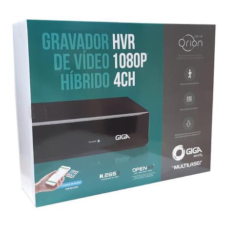 Hvr Hibrido 2.0 Giga Security  Open 1080p  5MN Com 4 Canais BNC H265+P - GS0180 - Districomp Distribuidora