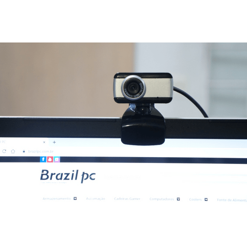 Web Cam Brazilpc V4 1.0m C/ Mic Preto/prata Box  - Districomp Distribuidora