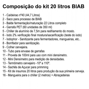 Kit para Produção de Cerveja 20 Litros BIAB Pet