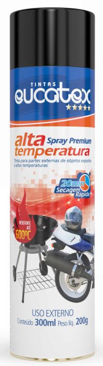 Tinta Spray Alta Temperatura - Alumínio Metálico 300ml