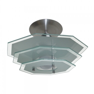 Lustre luminária plafon com 3 vidros - Ideal para sala / quarto / cozinha - Vidros Claros